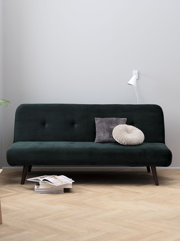 Sofa giường | JUVRE | vải polyester | xanh lá đậm | R192xS92xC89cm
