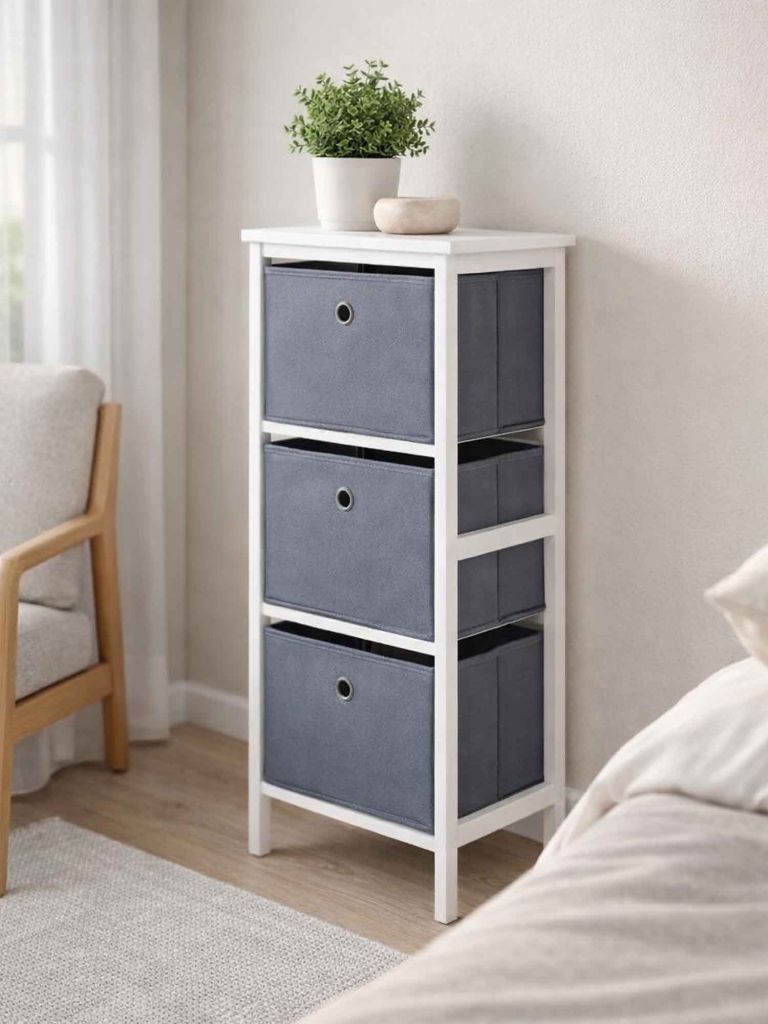 Tủ ngăn kéo 3 ngăn | ODBY | gỗ công nghiệp | trắng/ xám | R37xS30xC80cm