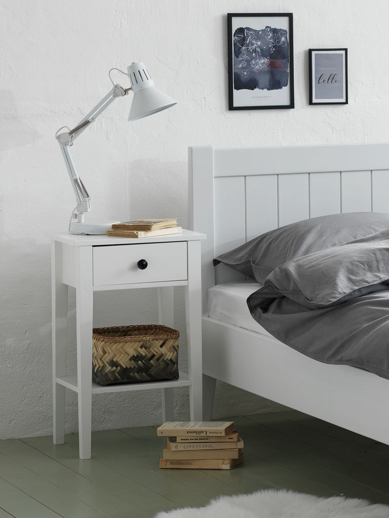 Tủ đầu giường | NORDBY | gỗ công nghiệp | trắng | R42xS32xC65cm
