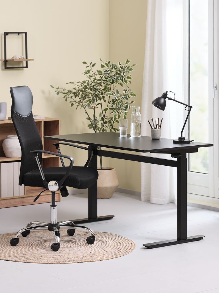 Ghế làm việc | BILLUM | polyester mesh/da PU | đen | R61xS62xC109/119cm