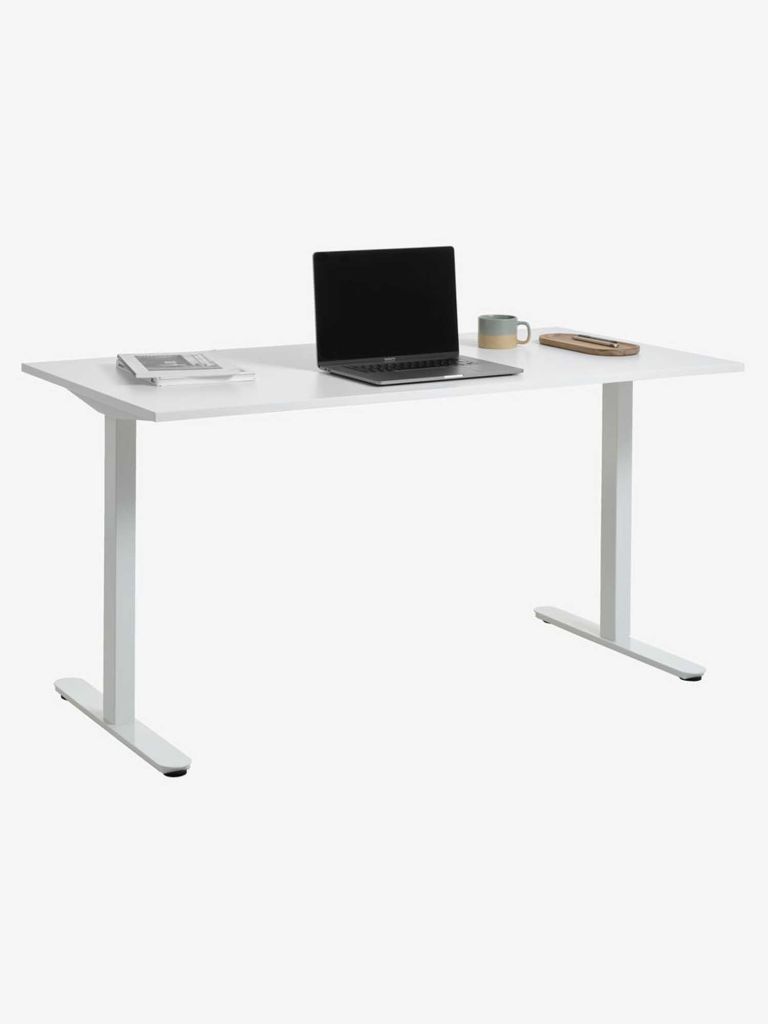 Bàn làm việc | STAUNING | gỗ công nghiệp/thép | trắng | R80xD160xC75cm