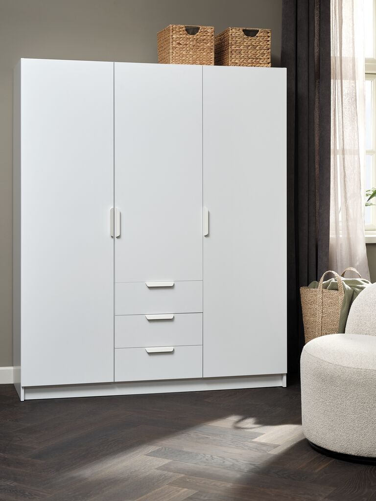 Tủ quần áo | JENSLEV | gỗ công nghiệp | trắng | R144xS50xC176cm