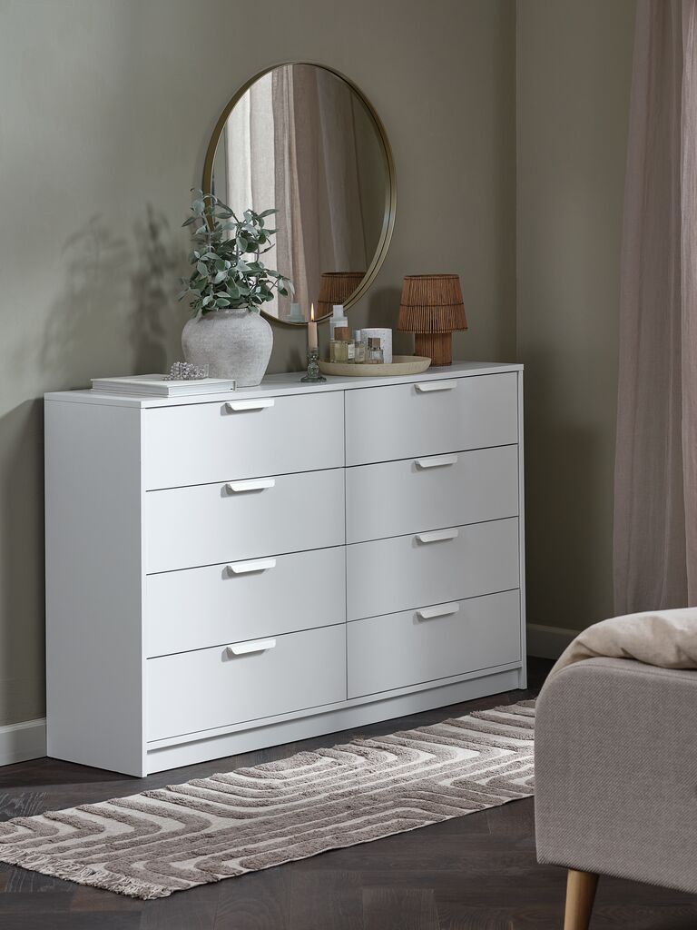 Tủ ngăn k&eacute;o 8 ngăn | JENSLEV | gỗ c&ocirc;ng nghiệp | trắng | R139xS36xC89cm