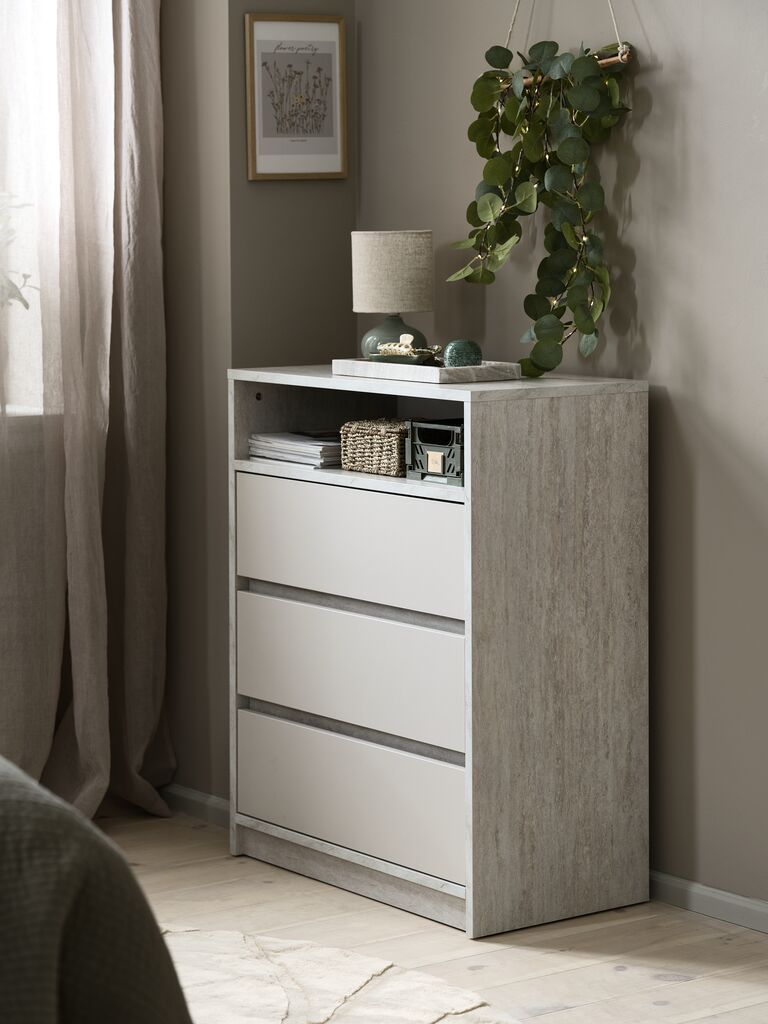 Tủ ngăn kéo | BILLUND | gỗ công nghiệp | vân đá cẩm thạch/be | R71xS39xC90cm