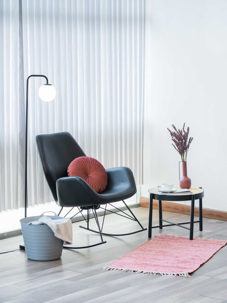 Ghế thư giãn | JARLEBJERG | thép/da PU | đen | R74xS85xC94cm