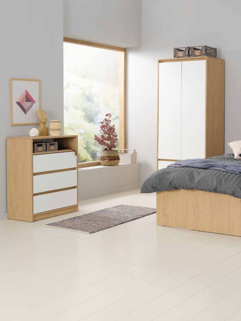 Tủ ngăn kéo 3 ngăn | BILLUND | gỗ công nghiệp | trắng/sồi | R71xS39xC90cm