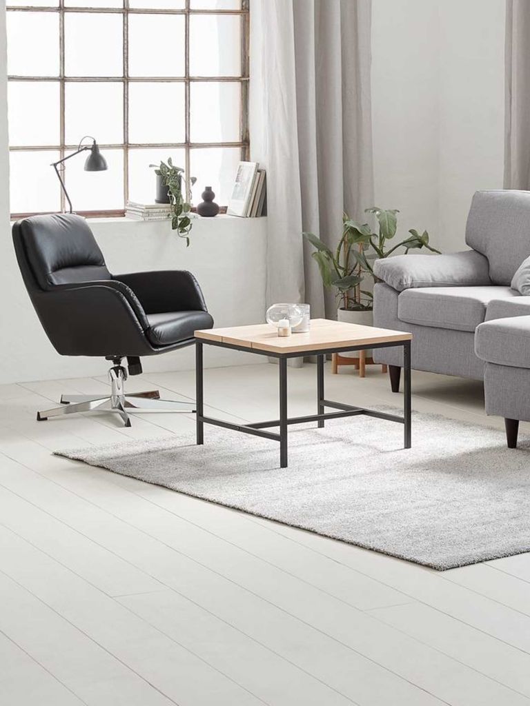 Bàn cafe | TEBSTRUP | thép/gỗ công nghiệp | đen/màu sồi | R60xD60xC45cm