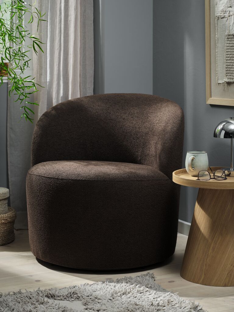  Ghế bành | ANDRUP | vải polyester | nâu | R74xS73xC75cm