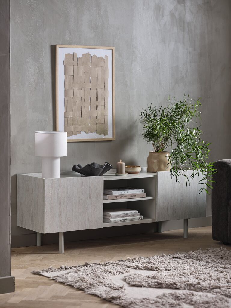 Kệ TV | KRONDAL | gỗ c&ocirc;ng nghiệp | v&acirc;n đ&aacute; cẩm thạch | R147xS42xC55cm