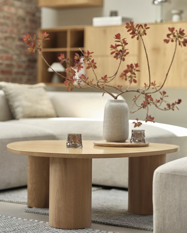 Bàn cafe | RAVNSBJERG | gỗ công nghiệp | màu tự nhiên | R90xS90xC35cm