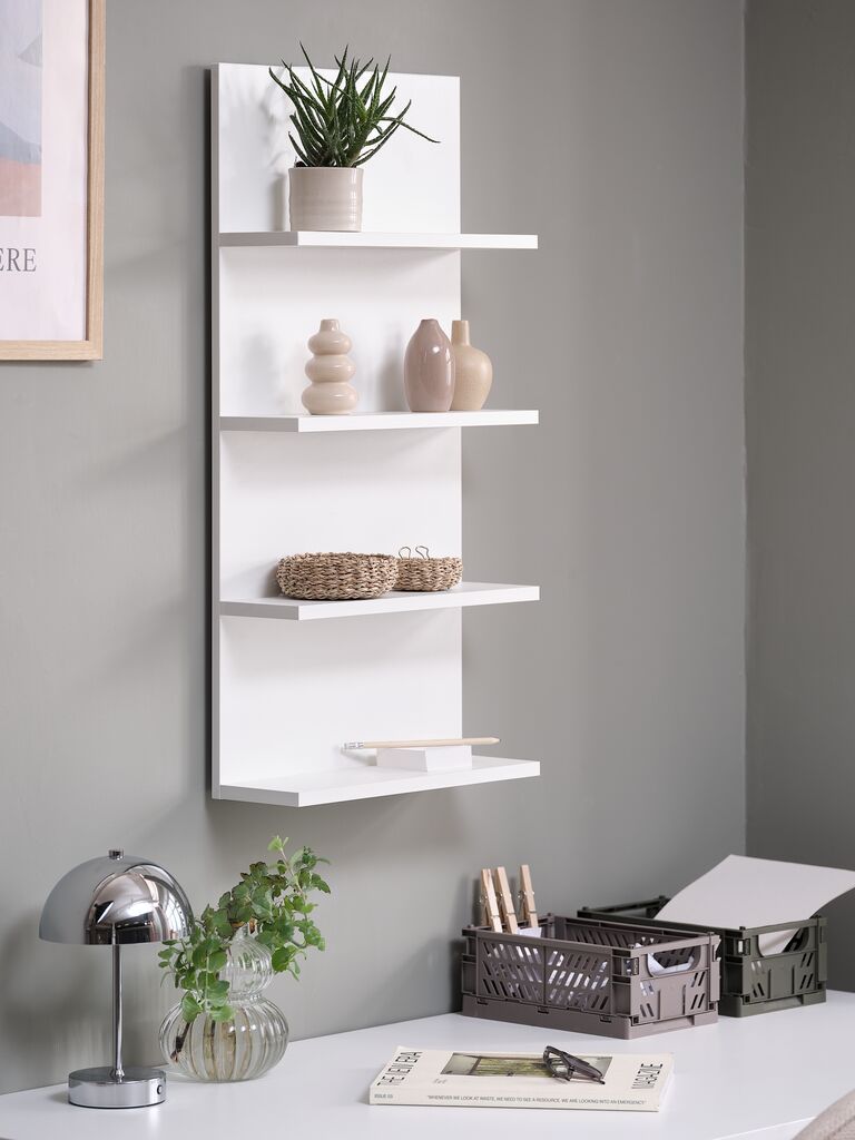 Kệ treo tường | KARSTOFT | gỗ công nghiệp | trắng | R40xS13xC80cm