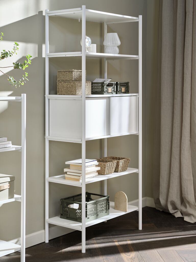 Kệ sách 6 tầng | LINDVED | kim loại/gỗ công nghiệp | trắng | R80xS41xC183cm