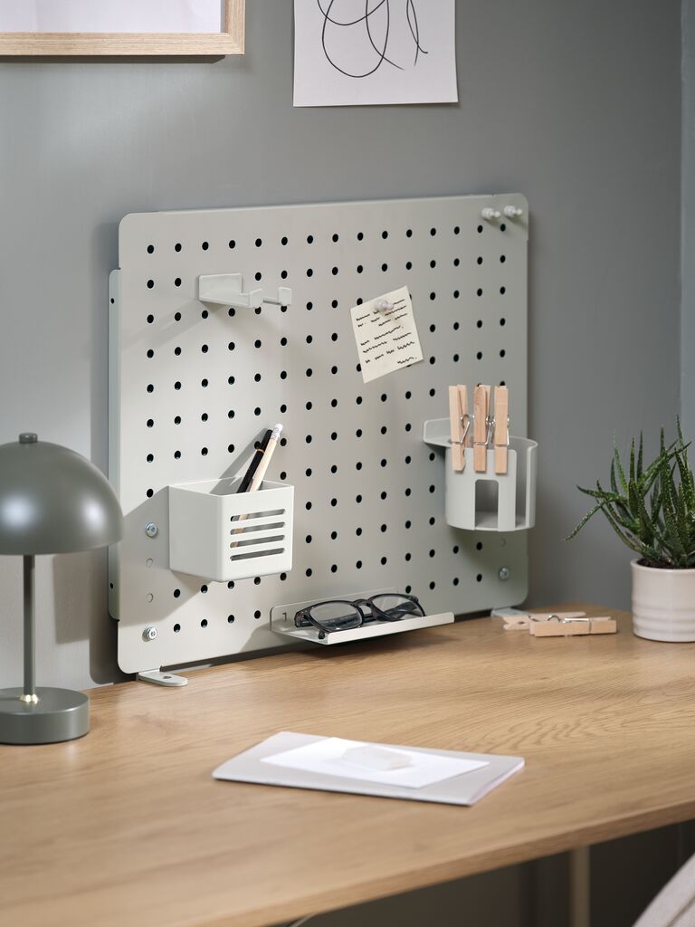 Bảng treo tường kèm phụ kiện | FUNDER | kim loại/nhựa | be | R52xS11xC42/51cm
