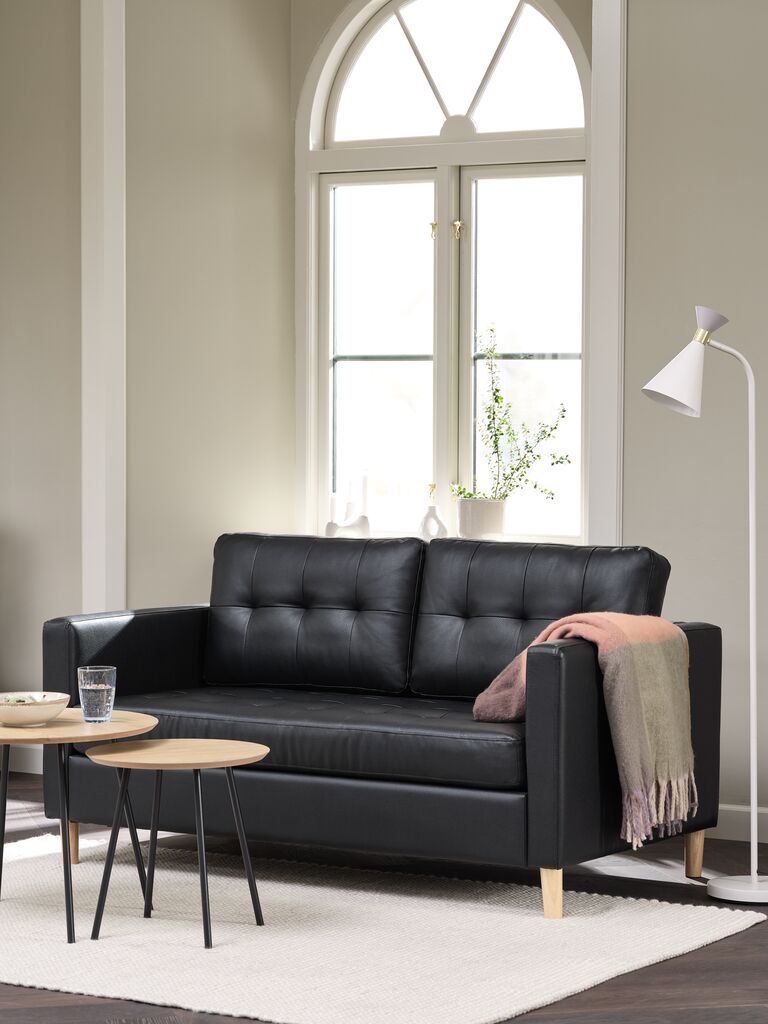 Sofa 2 chỗ | FALSLEV | da PU | đen | R150xS84xC78cm
