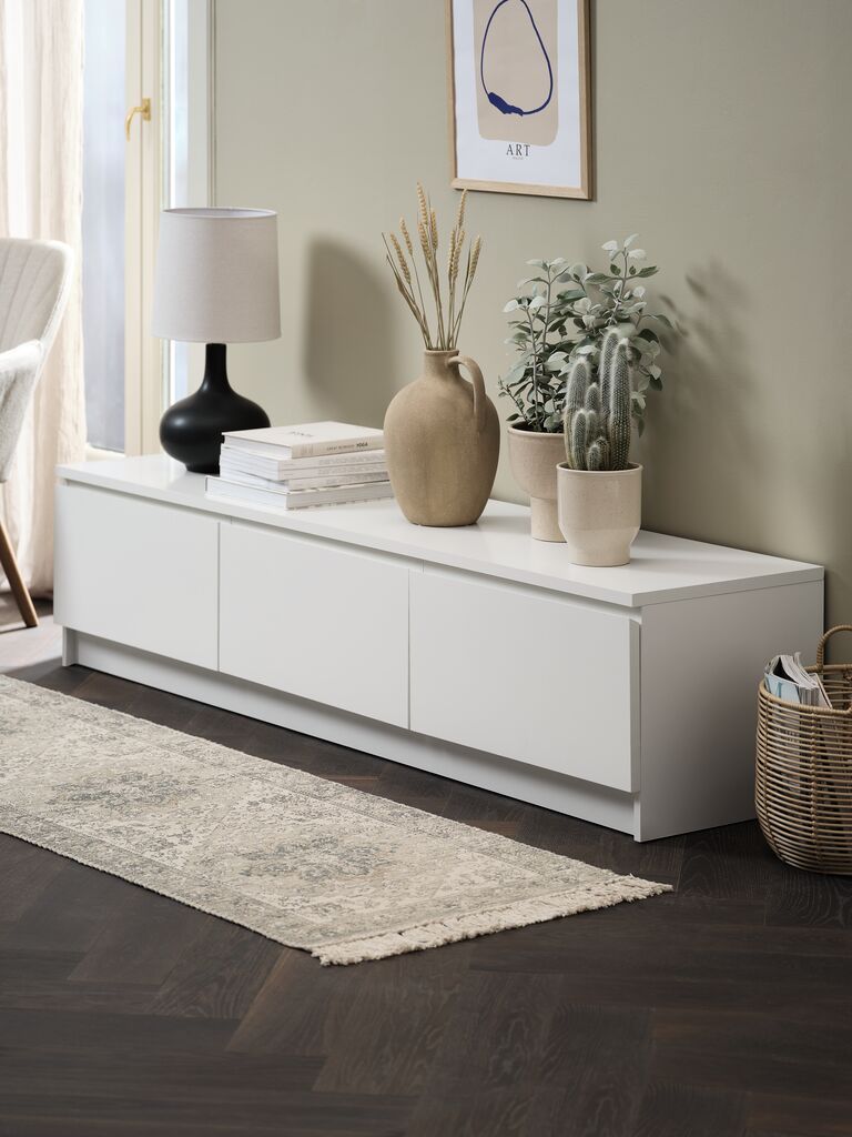 Kệ TV | LIMFJORDEN | gỗ công nghiệp | trắng | R182xS45xC42cm