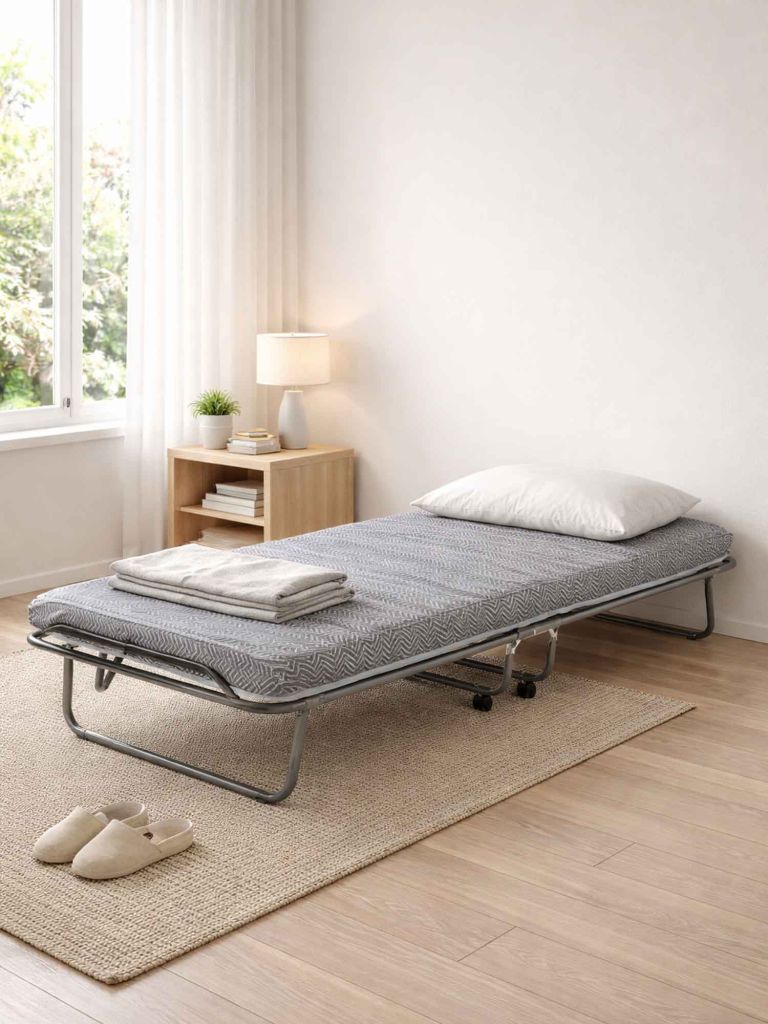 Giường gập | BAJLUM | vải polyester/kim loại | xám | R80xD190xC33cm