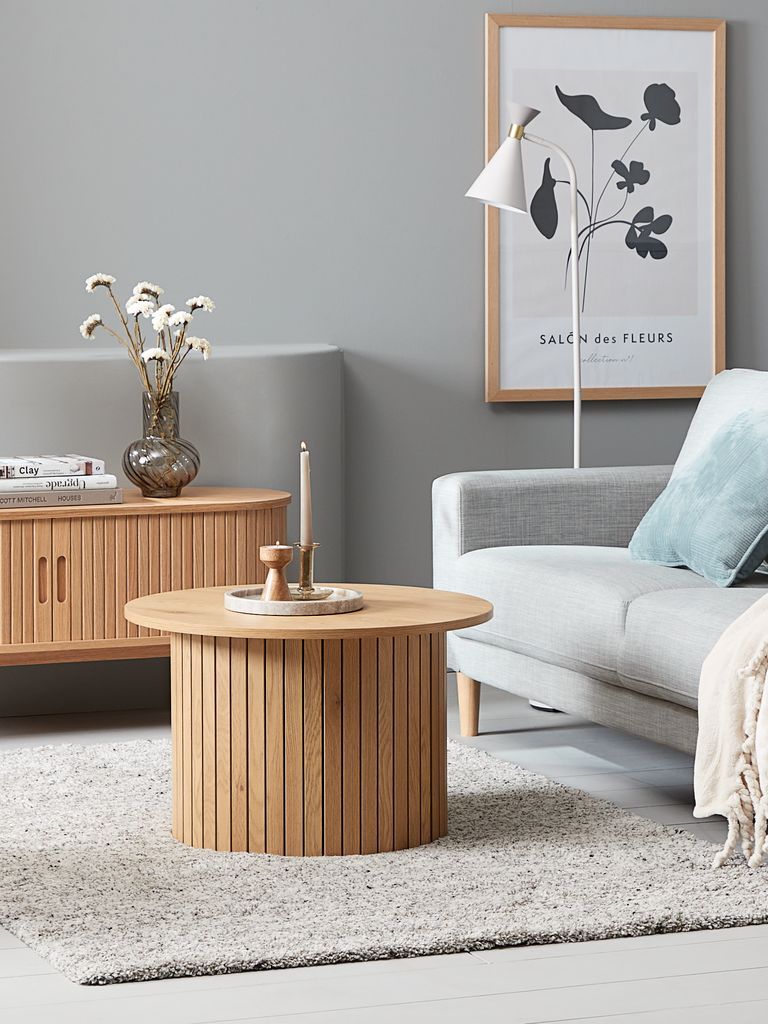 B&agrave;n cafe | SPODSBJERG | gỗ c&ocirc;ng nghiệp | m&agrave;u sồi | &Oslash;67xC42cm