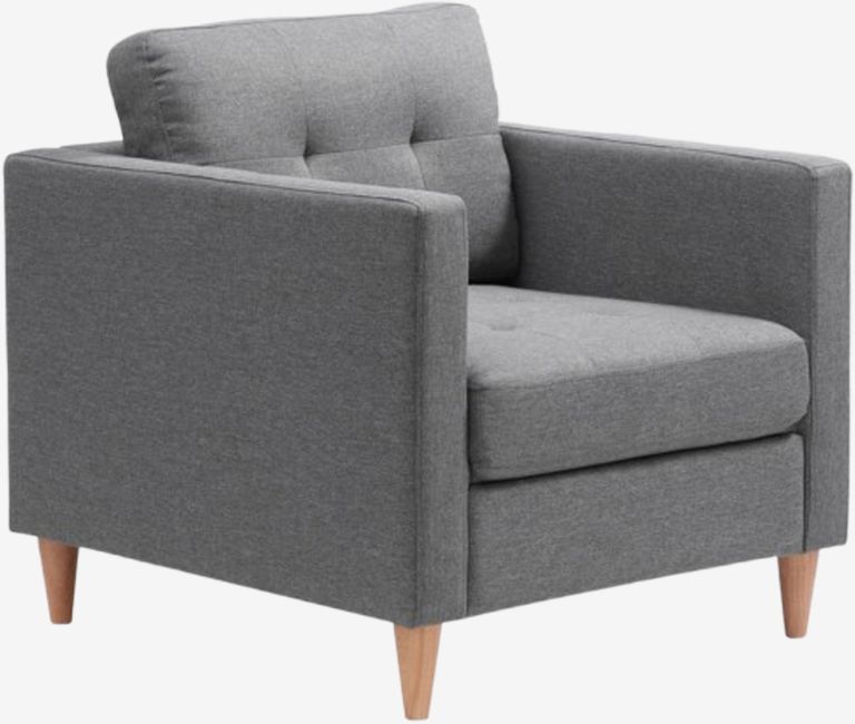 Ghế bành Falslev vải polyester xám