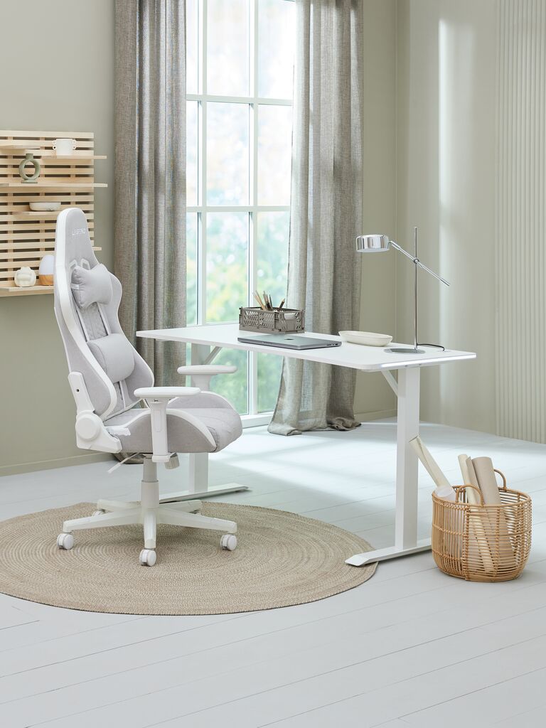 Ghế gaming | NIBE | polyester | trắng/be | R70xS70xC126/136cm