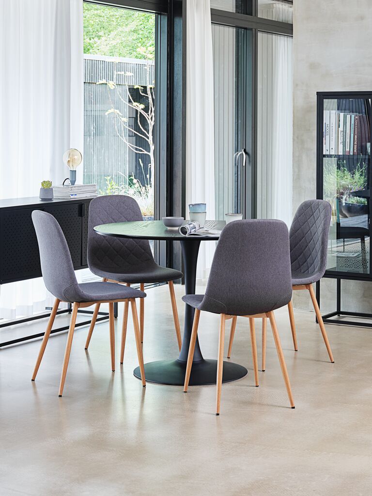 Ghế bàn ăn | JONSTRUP | kim loại/vải polyester | ghi sẫm/sồi | R43.5xS53xC87cm