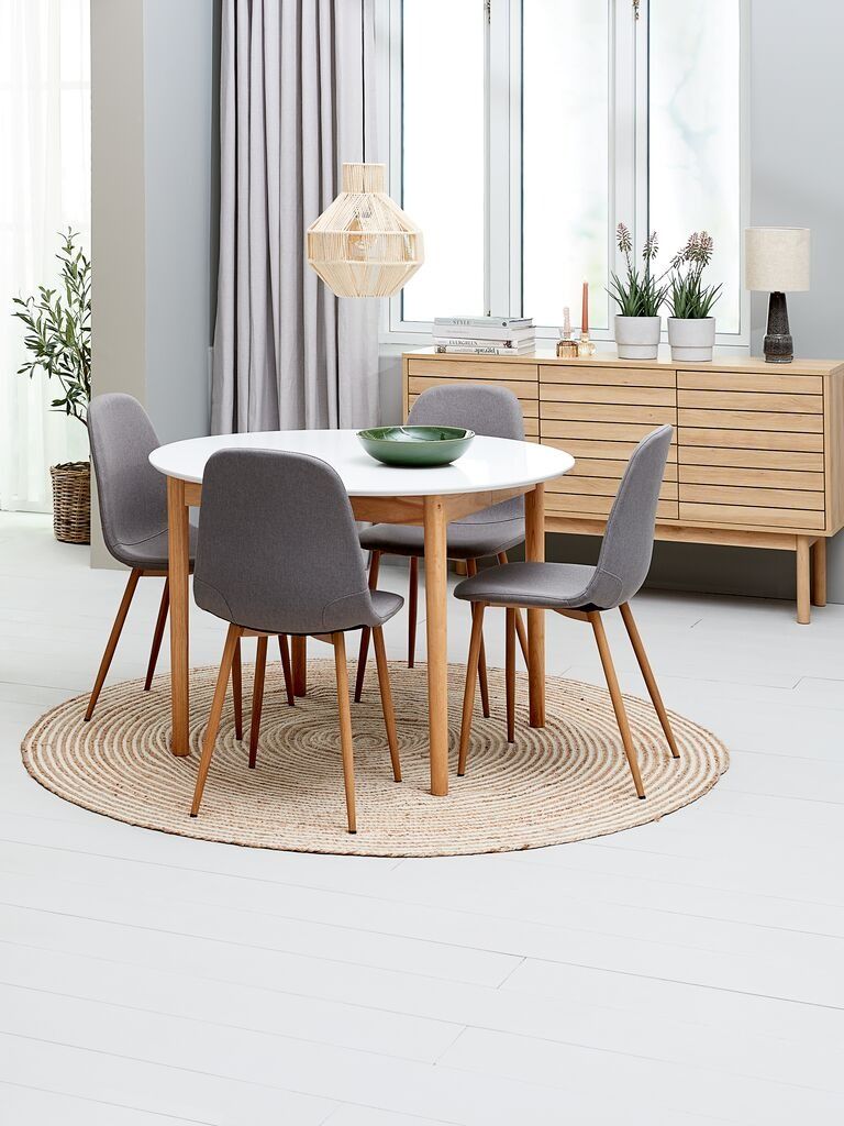 Ghế bàn ăn | JONSTRUP | kim loại/vải polyester | xám/sồi | R45xS54xC88cm