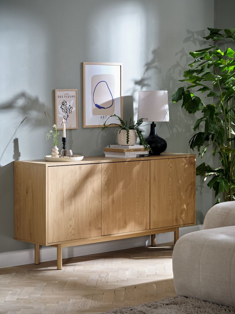 Tủ phòng ăn | ALSTED | 3 cánh | gỗ công nghiệp | màu sồi | R160xS40xC80cm