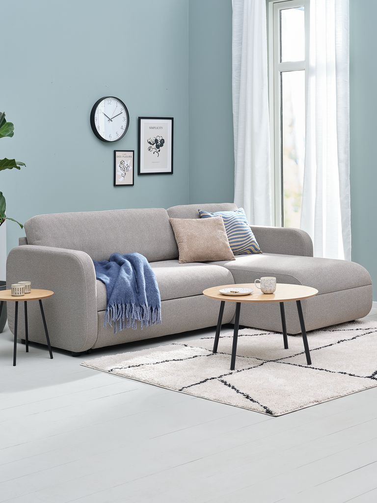 Sofa giường đổi góc | MOMMARK | vải polyester | be | R222xS90/152xC83cm