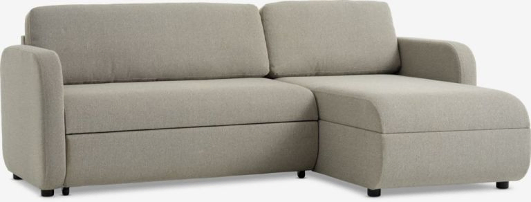 Sofa giường đôi góc Mommark vải polyester be