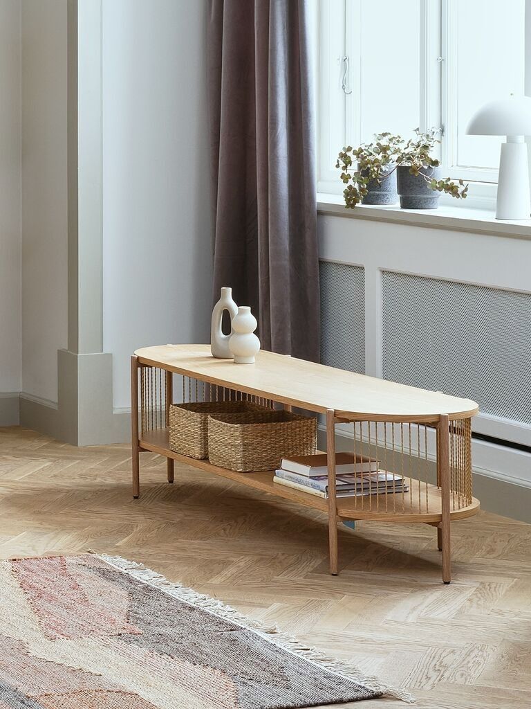 Kệ TV | SNESLEV | kim loại/gỗ công nghiệp | màu sồi | R144xS44xC41cm