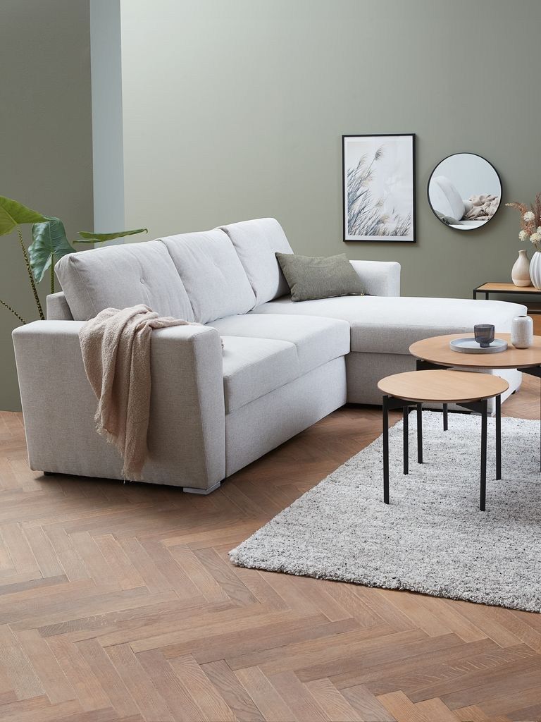 Sofa giường đổi g&oacute;c | VEJLBY | vải polyester | v&agrave;ng c&aacute;t | R244xS87/157xC86cm