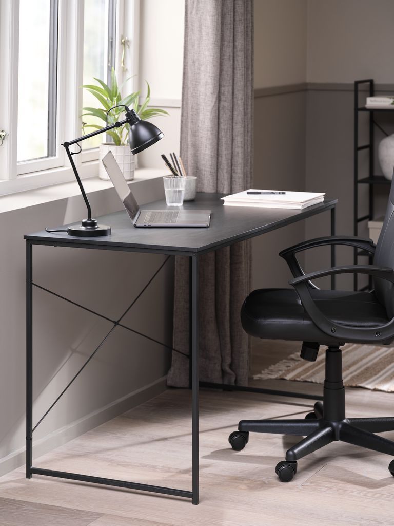 Bàn làm việc | ASTRUP | gỗ công nghiệp/kim loại | đen | R60xD120xC75cm