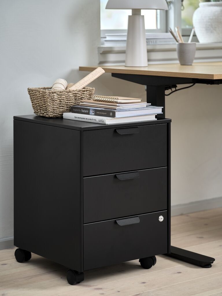 Tủ hồ sơ | KLINTHOLM | kim loại/nhựa PP | đen | R40xS45xC55cm