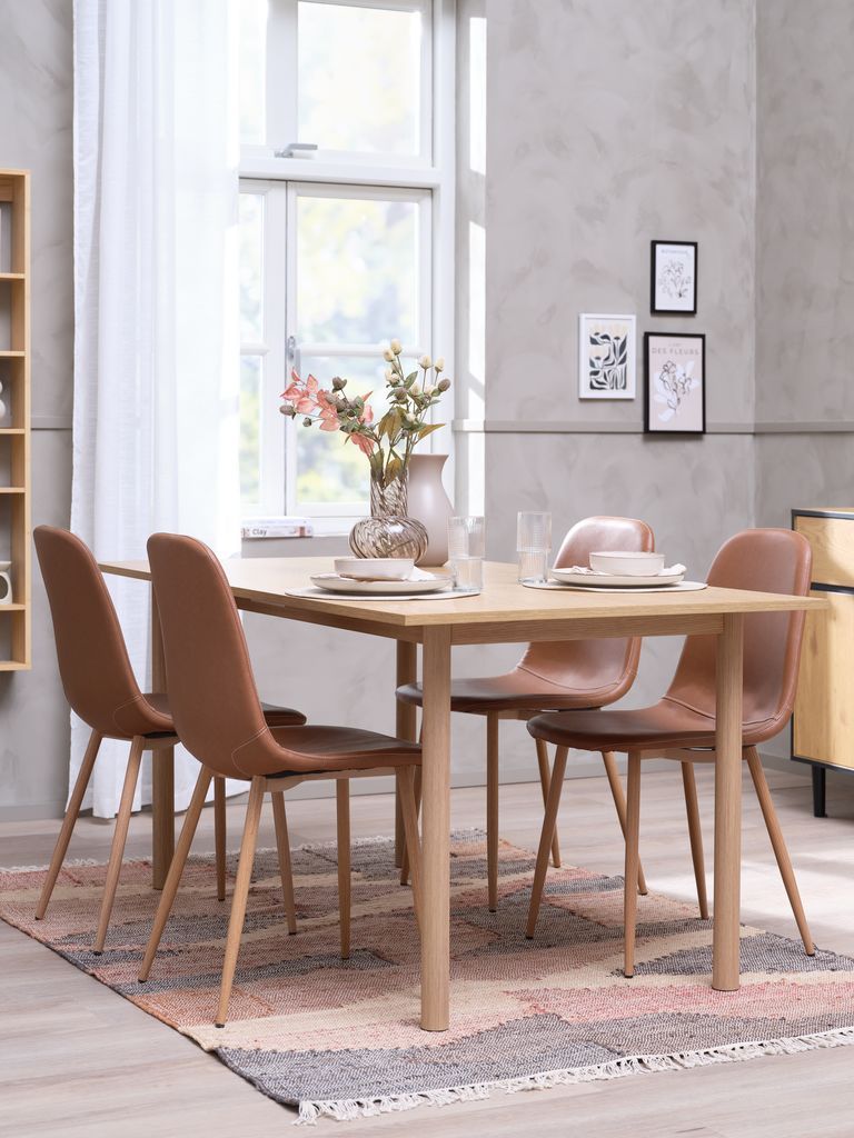 Bàn ăn | ALSTED | gỗ công nghiệp/kim loại | màu sồi | R90xD160xC75cm