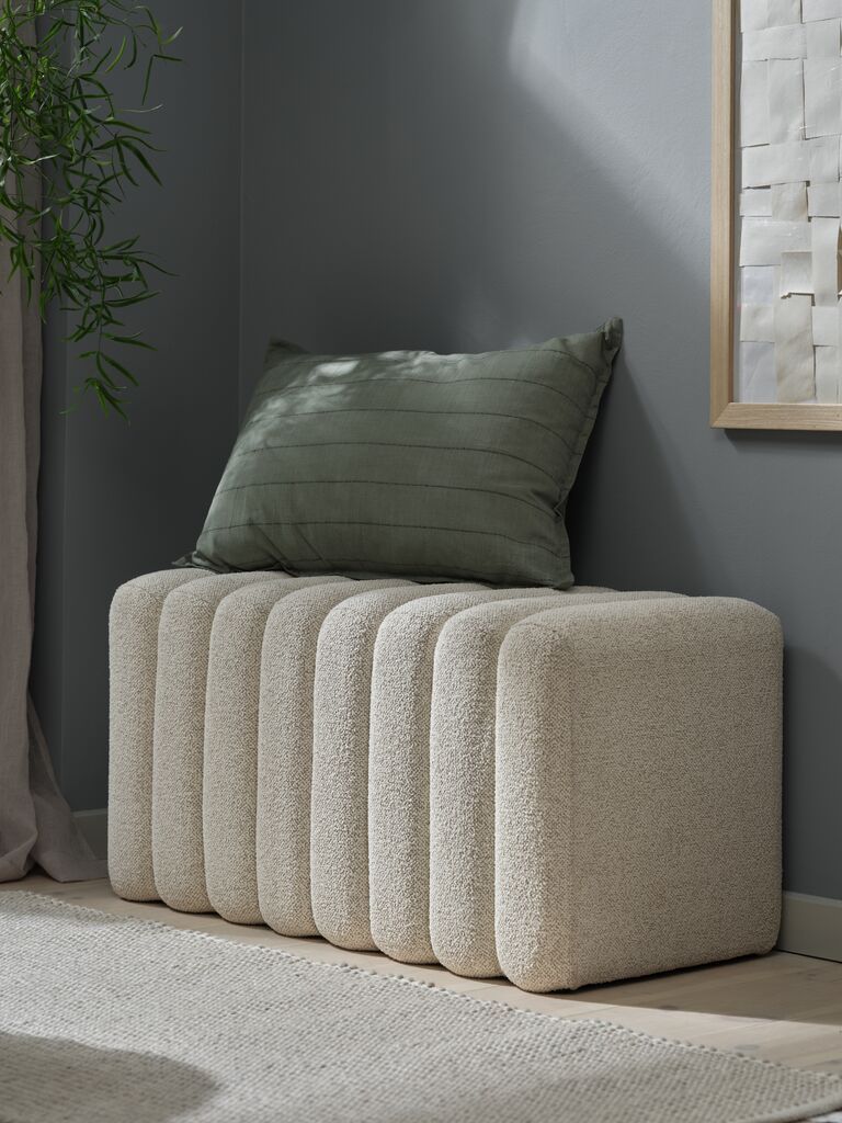 Ghế băng | BISLEV | vải polyester | màu tự nhiên | R80xS40xC42cm
