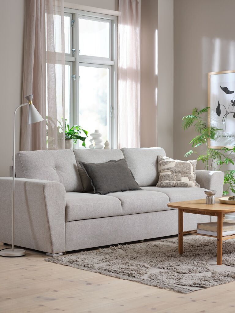 Sofa giường | VEJLBY | vải polyester | vàng cát | R240xS88/140xC86cm
