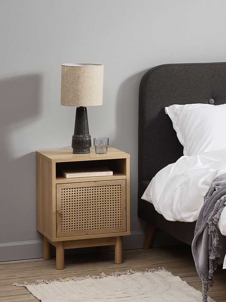 Tủ đầu giường | HALMSTAD | gỗ công nghiệp/gỗ tự nhiên | màu sồi | R40xS40xC57cm