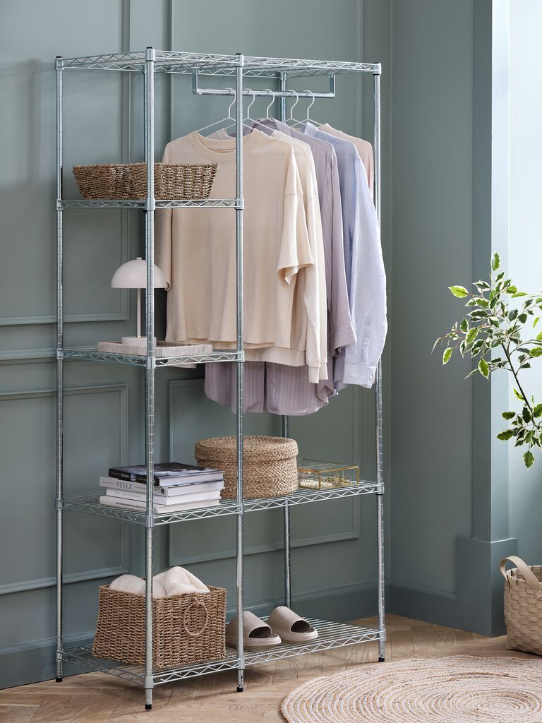 Kệ đa năng | VINDINGE | thép/nhựa PP | màu chrome | R90xS45xC180cm