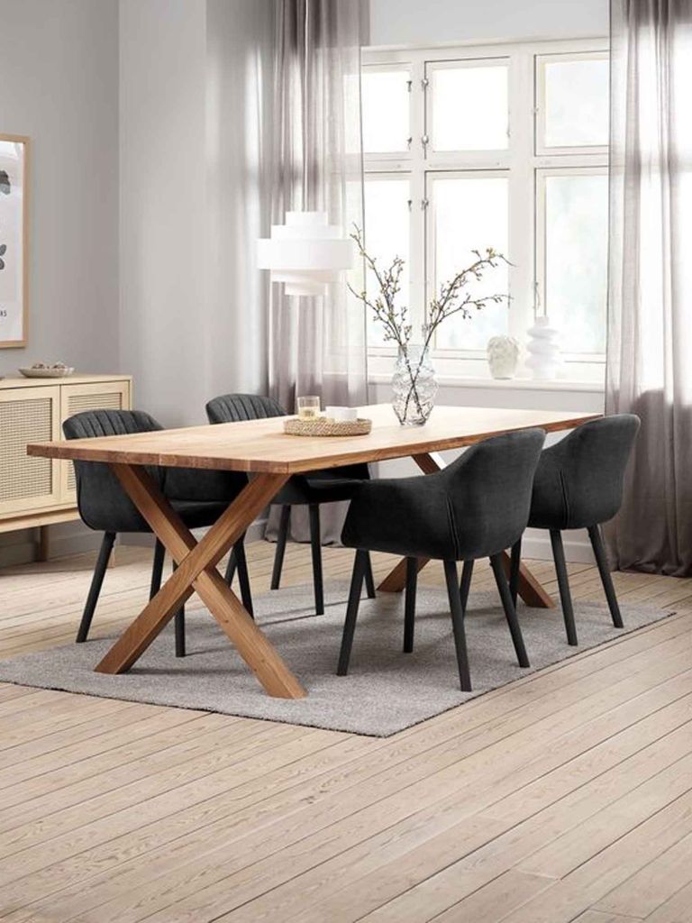 Ghế bàn ăn | ADSLEV | vải polyester | xám đậm | R59xS59xC79cm