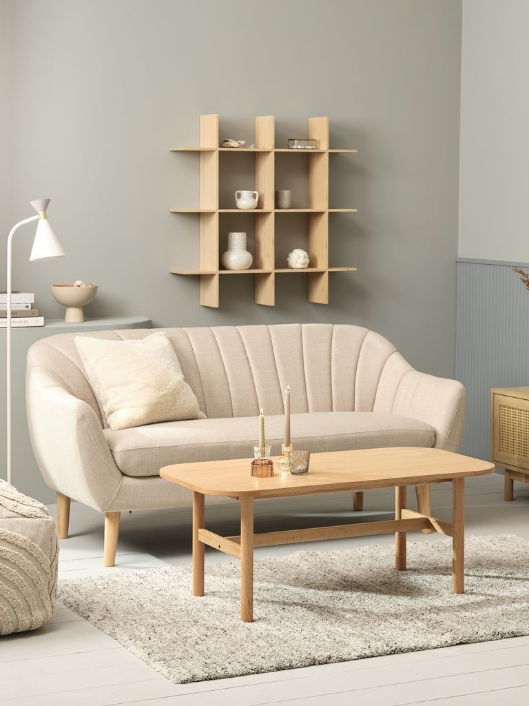 Bàn cafe | KLARSKOV | gỗ công nghiệp | màu sồi | R60xD110xC45cm 