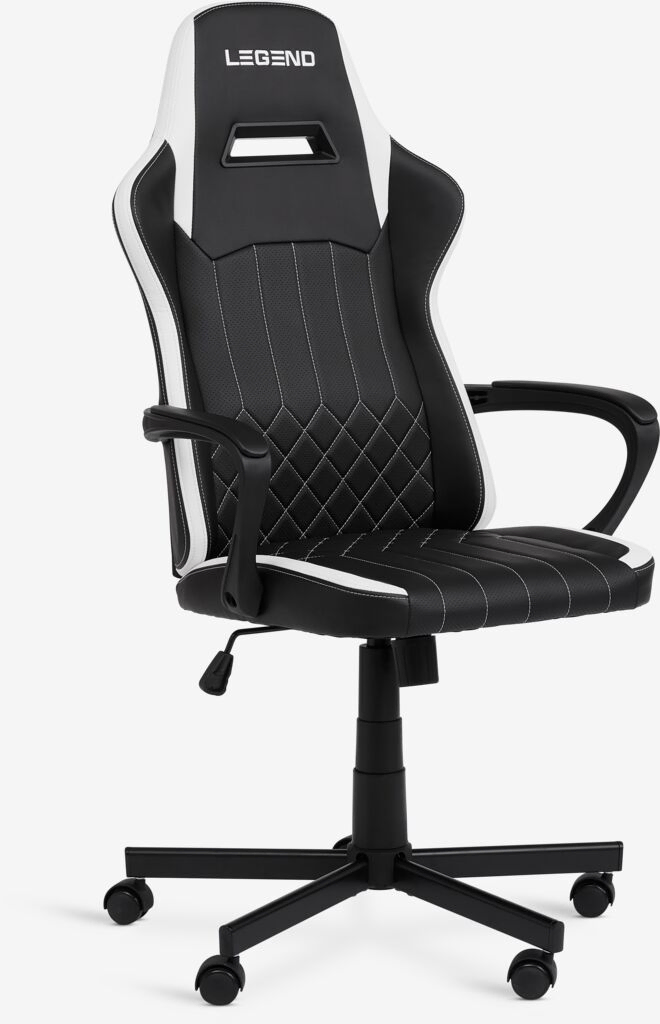 Ghế gaming Lerbjerg da PU đen trắng