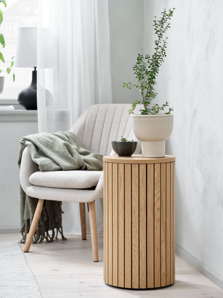 Kệ đa năng | SPODSBJERG | gỗ công nghiệp/thép | màu sồi | Ø35xC60cm