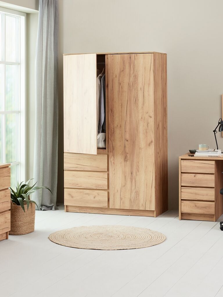 Tủ quần áo | LIMFJORDEN | gỗ công nghiệp | màu sồi | R120xS58xC200cm