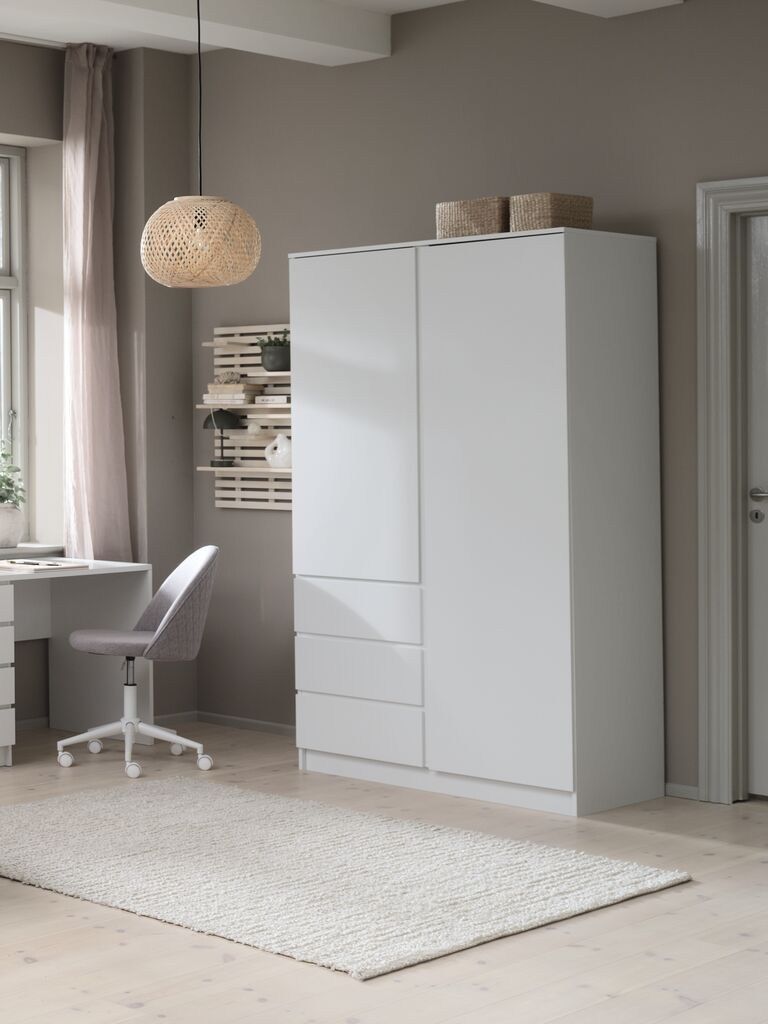 Tủ quần áo | LIMFJORDEN | gỗ công nghiệp | trắng | R120xS58xC200cm