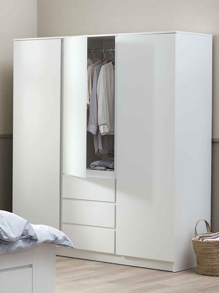 Tủ quần áo | LIMFJORDEN | gỗ công nghiệp | trắng | R180xS58xC200cm