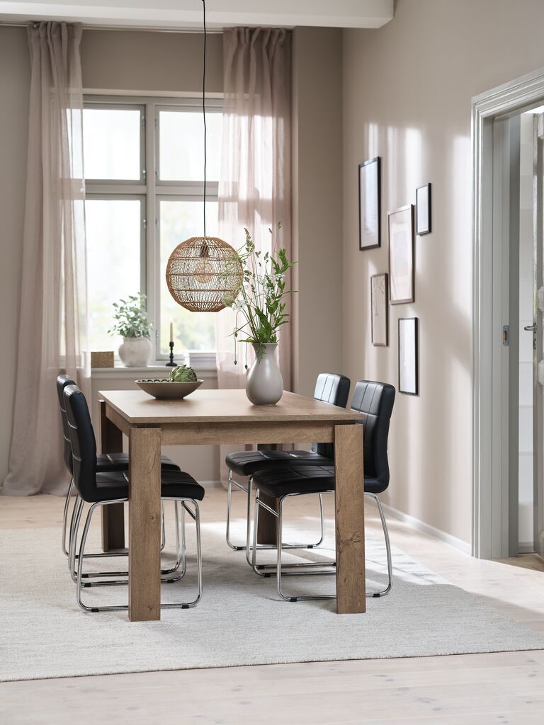 Ghế b&agrave;n ăn | HAMMEL | kim loại/PU | đen/chrome | R53xS56xC86cm