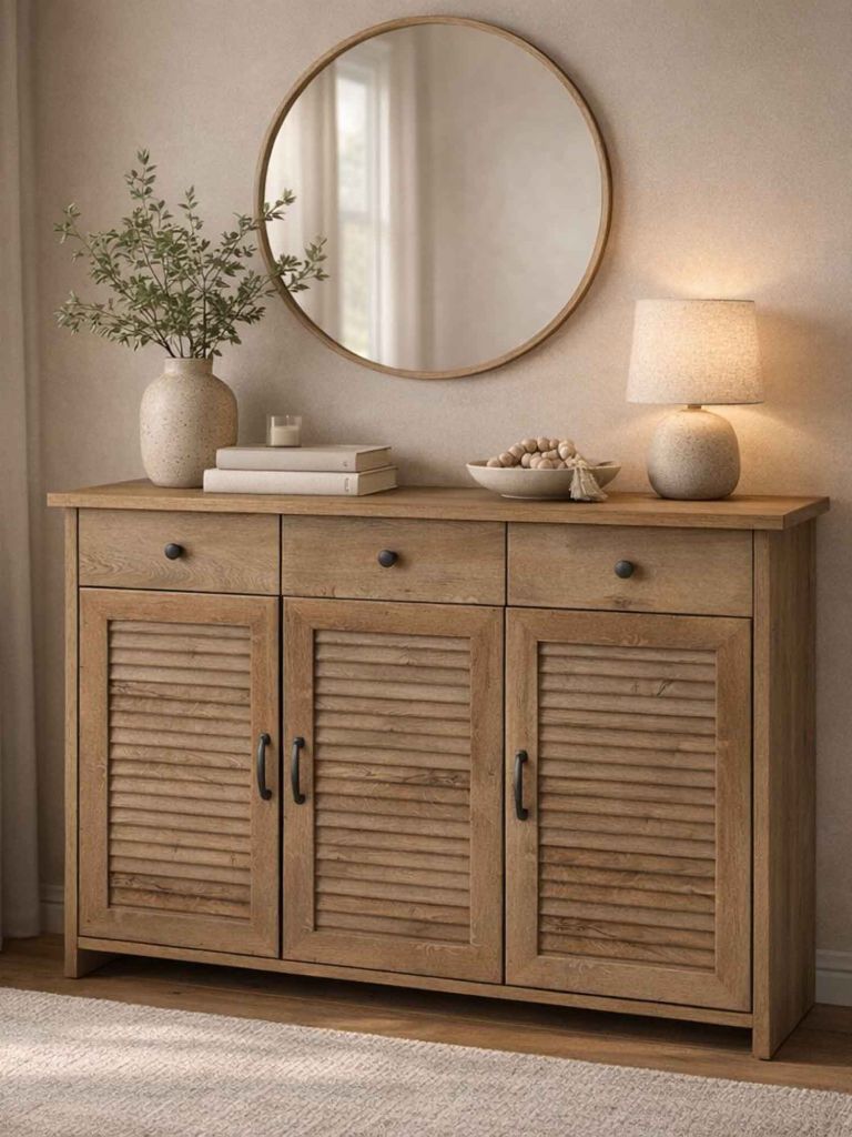 Tủ phòng ăn | MANDERUP | 3 cánh 3 ngăn | gỗ công nghiệp | màu sồi | R128xS43xC98cm