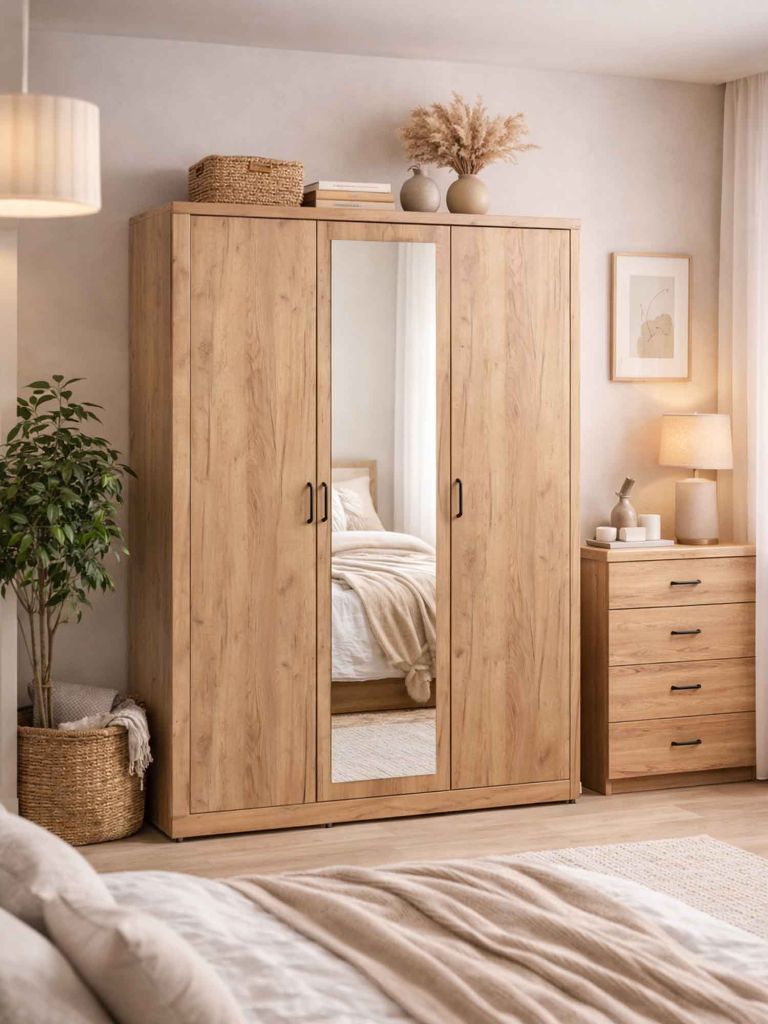 Tủ quần &aacute;o | LINTRUP | gỗ c&ocirc;ng nghiệp | m&agrave;u sồi | R157xS61xC220cm