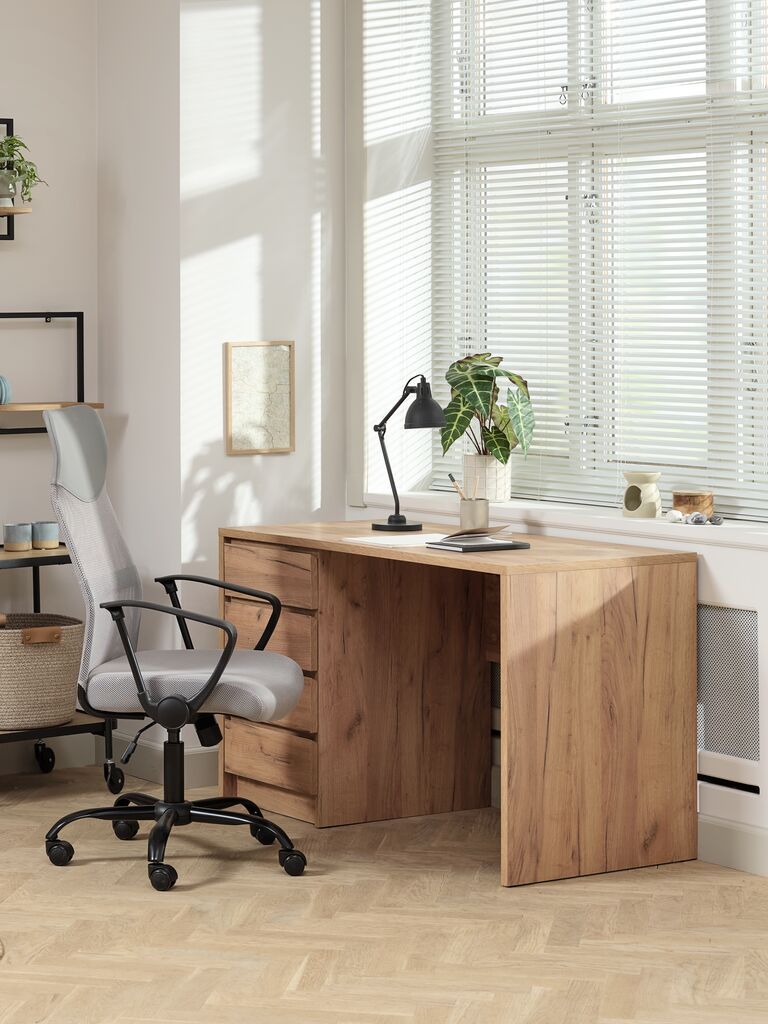 Ghế làm việc | BILLUM | polyester mesh/da PU | xám/đen | R61xS62xC109/119cm