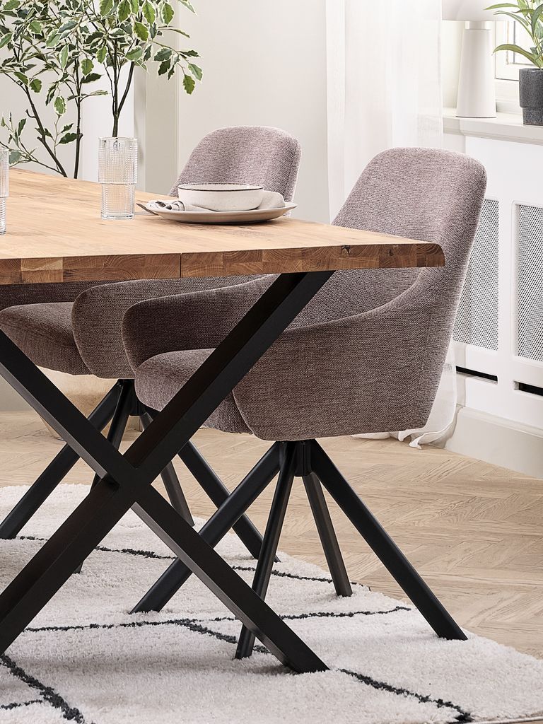 Ghế xoay | ROSTRUP | chân kim loại/vải polyester | vàng cát | R57xS57xC86cm