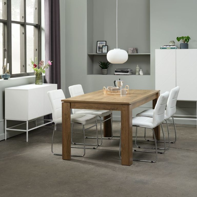 Bàn ăn | VEDDE | gỗ công nghiệp | màu sồi đậm | R80xD120xC76cm